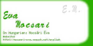 eva mocsari business card