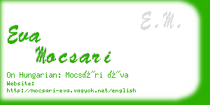 eva mocsari business card